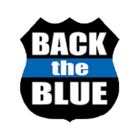back the blue logo